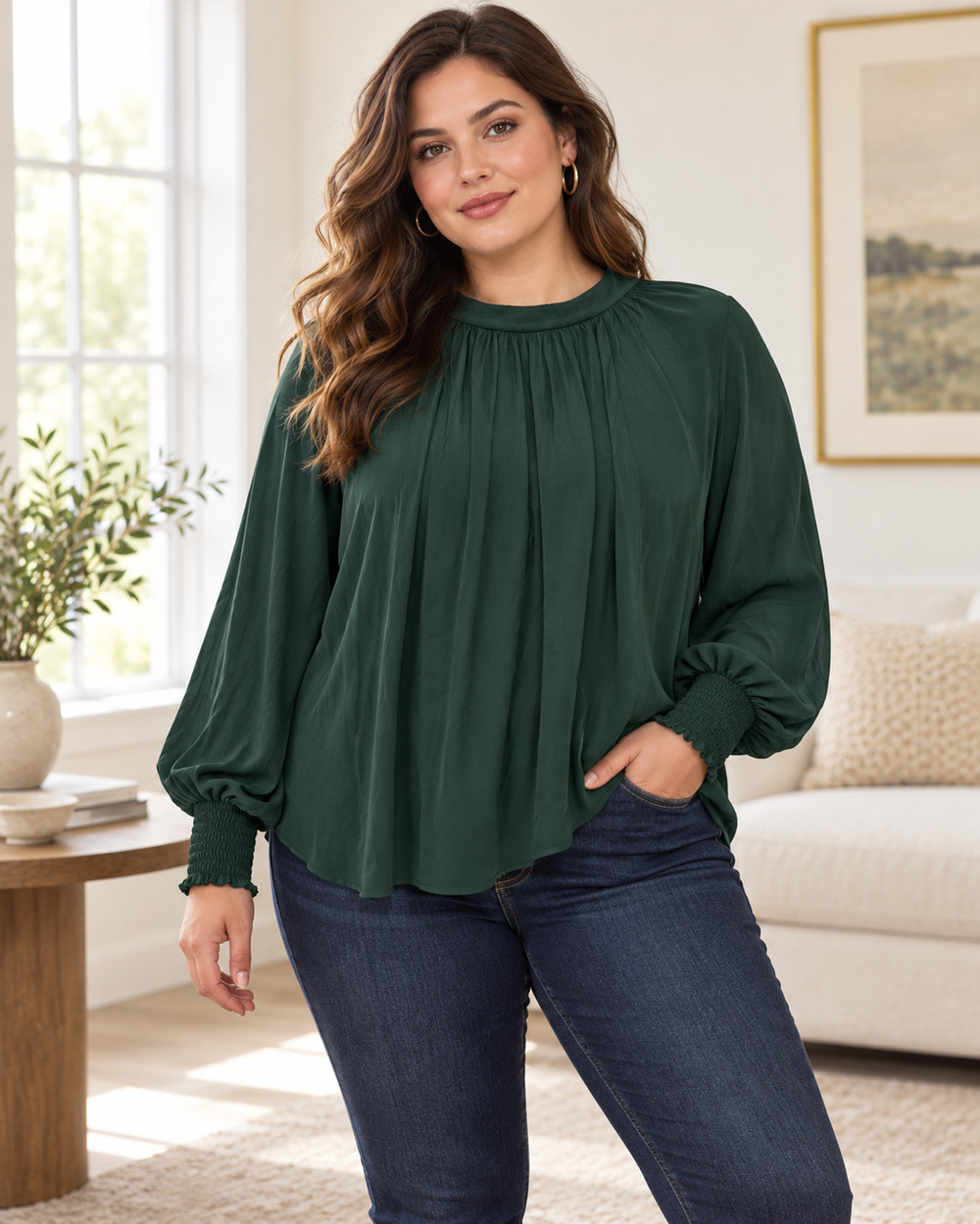 GAP Womens Satin Top Size XL Emerald Green Holiday Date Night Preppy Old Money